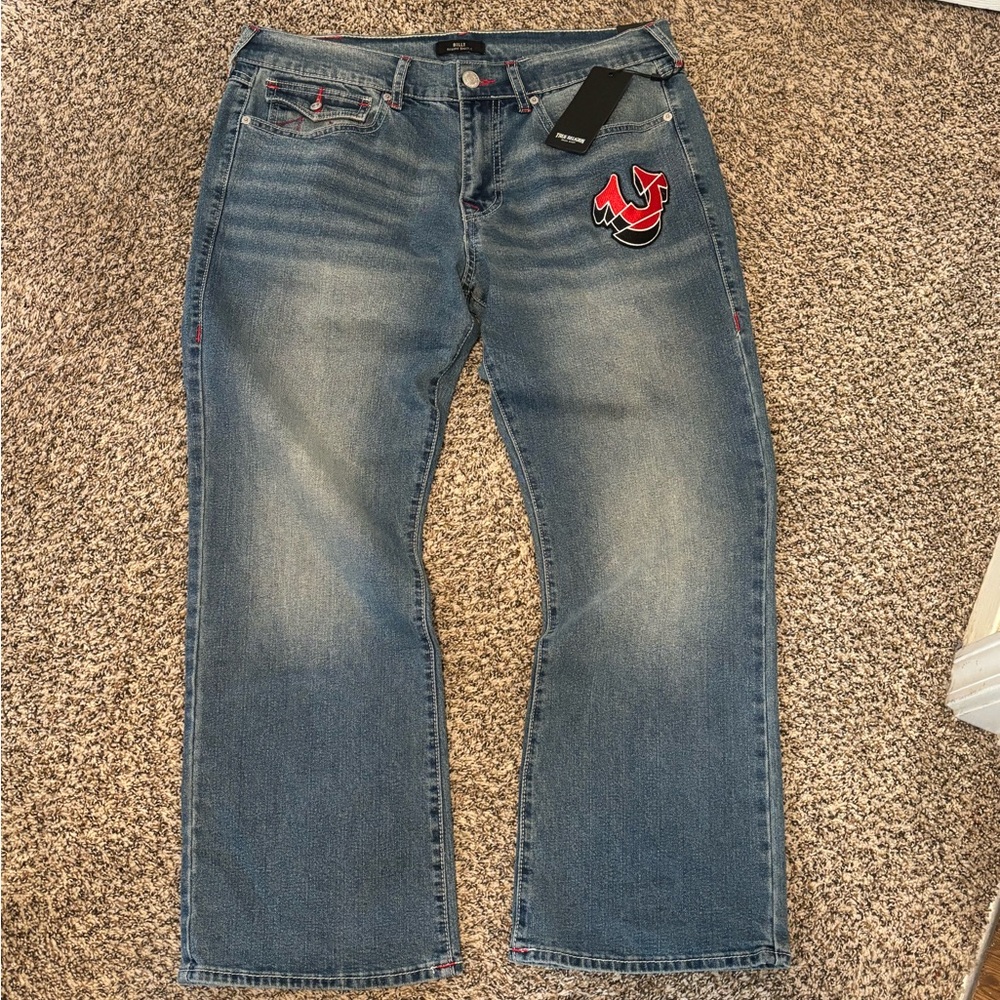 True Religion grey washed ‘Ricky’ denim jeans. NEW. 34-32 men’s